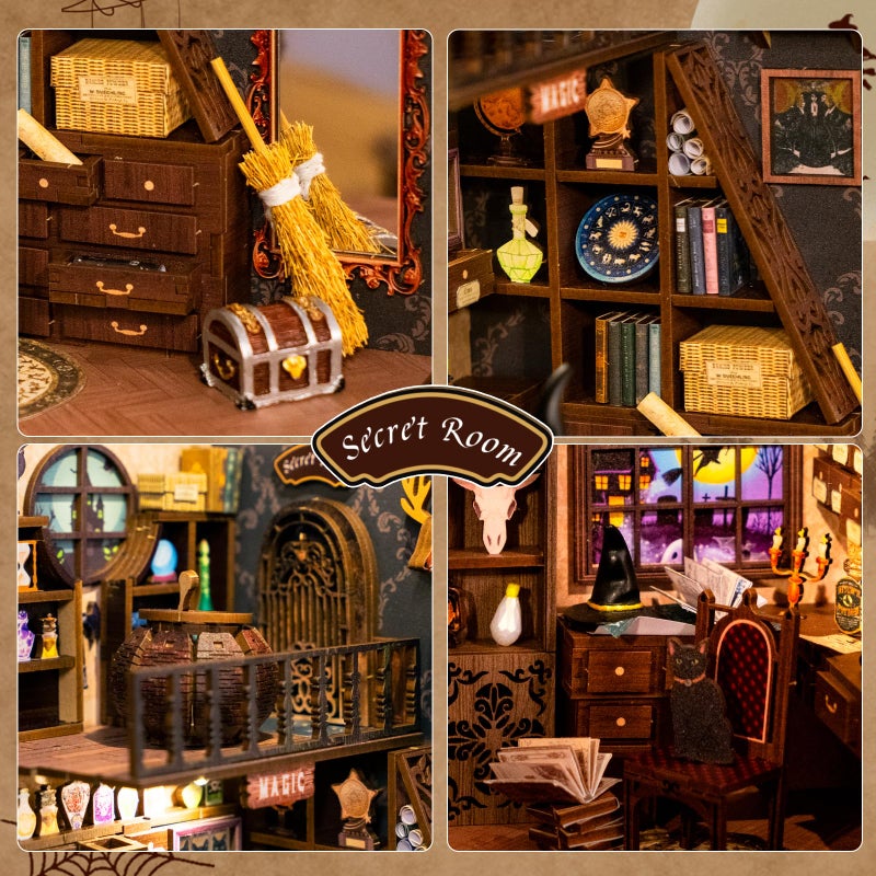 CUTEBEE Book Nook Kit, DIY Booknook Miniature House Tiny House 3D Wooden Puzzle Dollhouse Kit for Adults and Teens, Bookshelf Insert Decor, DIY Craft Gift Model Build - Image 4