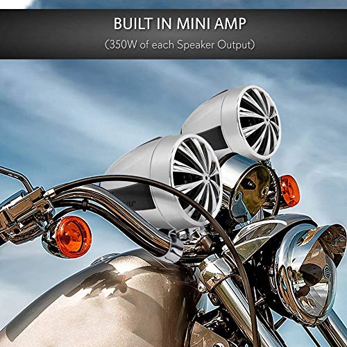 Lanzar Motorcycle Waterproof Speaker Amplifier System Set of 3 Inch 700W Weatherproof Speakers, AUX in - Handlebar Mount Mini Stereo - for ATV,Motorbike OPTIMC90 Black, 16.00in. x 10.00in. x 5.00in. - Image 2