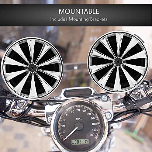 Lanzar Motorcycle Waterproof Speaker Amplifier System Set of 3 Inch 700W Weatherproof Speakers, AUX in - Handlebar Mount Mini Stereo - for ATV,Motorbike OPTIMC90 Black, 16.00in. x 10.00in. x 5.00in. - Image 3