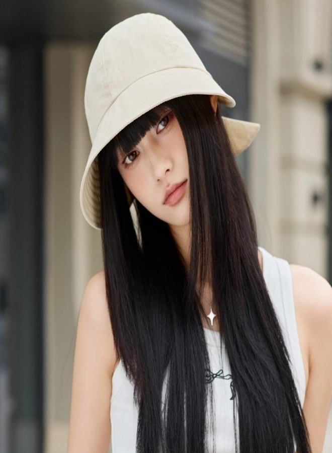 Qzkouma Womens Wide Brim Visor Sun Hats UPF50+ UV Protection Packable Summer Hat with Adjustable Bow, Beige, One size - Image 4