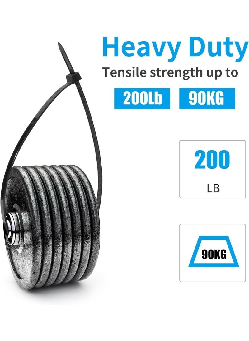 100PCS 20 بوصة الأسود الثقيلة زيب روابط كابل روابط ، 500mm × 9mm ، 175 رطل فوق قوية سلك بلاستيك روابط ، روابط كابل كبيرة فائقة طويلة روابط ملفوفات ، داخلية وخارجية مقاومة الأشعة فوق البنفسجية - Image 4