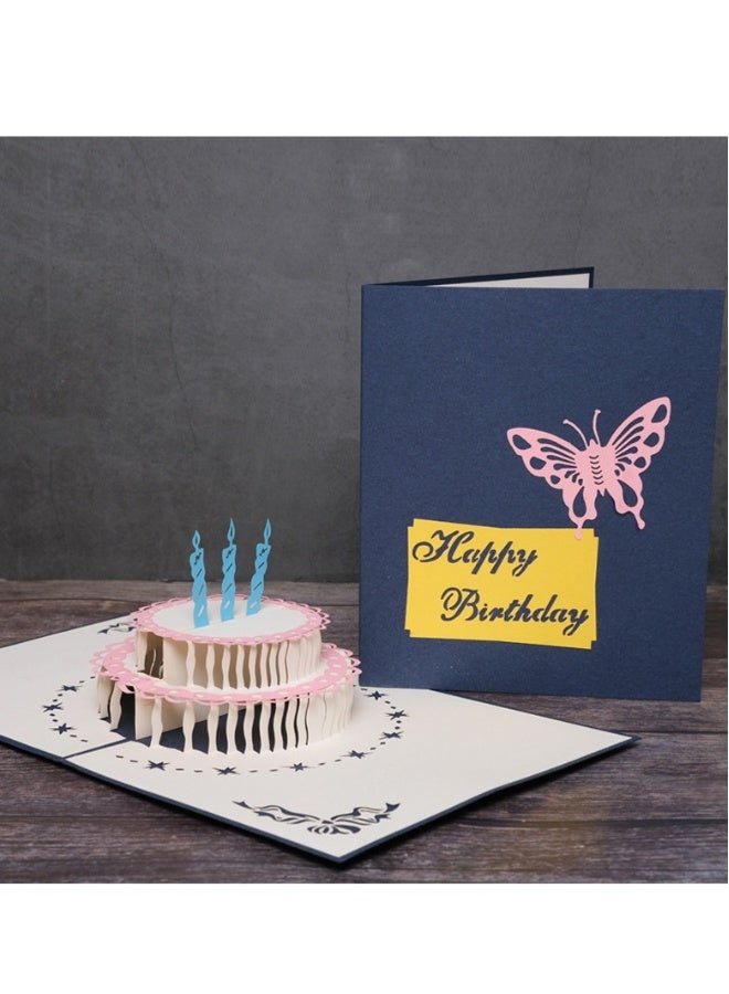 بيوينتي نموذج كعكة ورقية مجوفة بتقنية الليزر ثلاثية الأبعاد للاحتفال بعيد الميلاد الأزرق