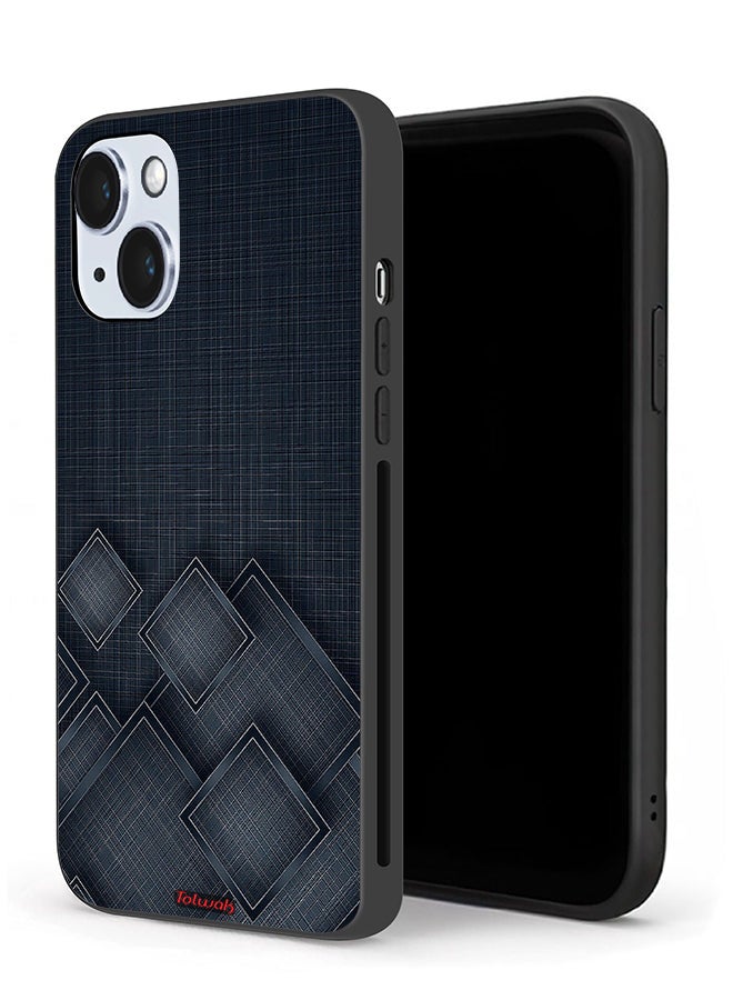 Tolwak Apple iPhone 14 Plus Protective Case Squares Pattern On Cloth - Image 1