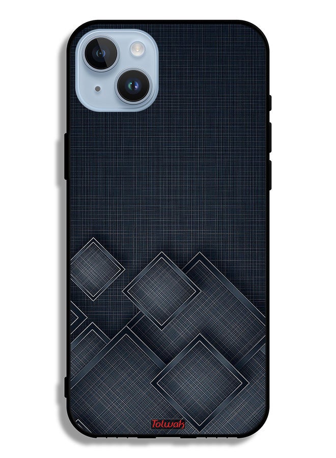 Tolwak Apple iPhone 14 Plus Protective Case Squares Pattern On Cloth - Image 2