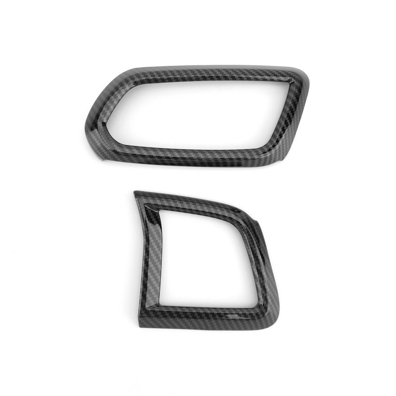 JUIVEEL Carbon Fiber Style Car Front Side Air Outlet Vent Frame Trim Compatible with Hyundai Veloster JS N Line 20192022 Automotive Accessories