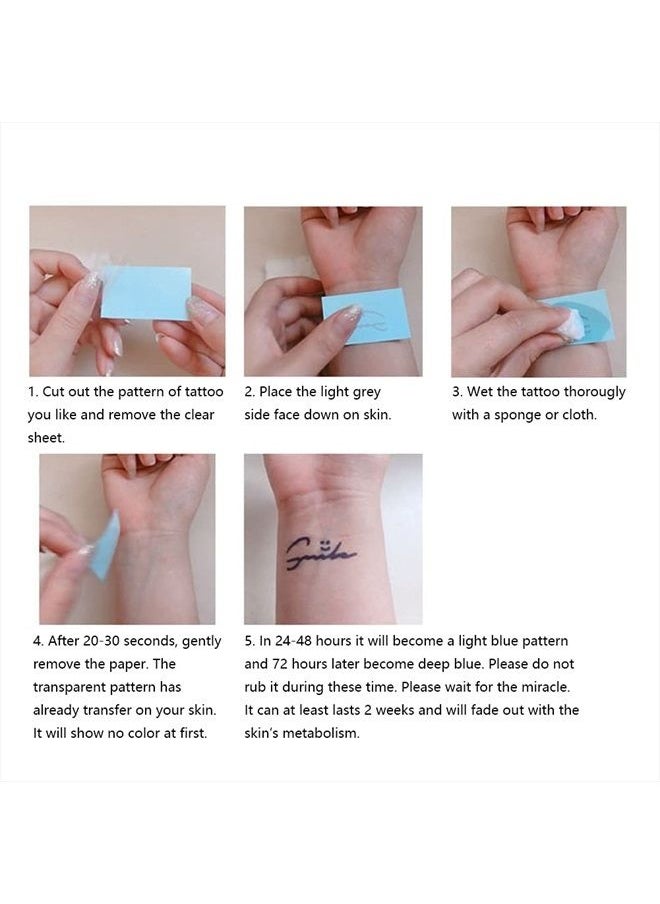 Oottati 6 Sheets Semi Permanent Fake Waterproof Temporary Tattoo Stickers Long Lasts 1-2 Weeks, Animal Set Peacock Lion Koi Carp Tiger Owl Dragon Deep Blue, Realistic Appearance Natural Fading  - Image 5