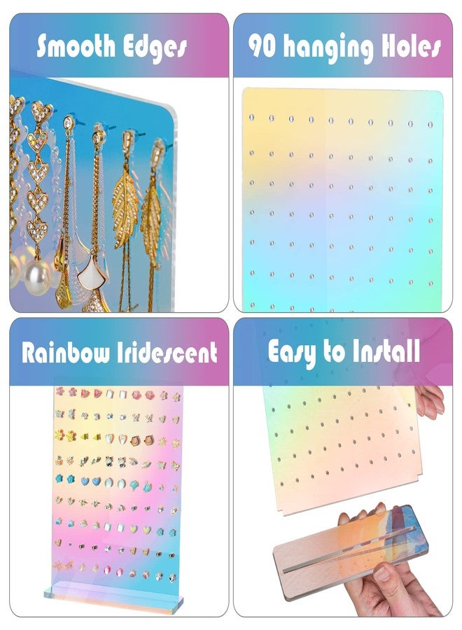 NiHome Acrylic Earring Stand 3PCS, Exquisite Double-Sided Acrylic Earring Organizer with 90 Holes Each - Lightweight and Sturdy Material, Unique Design with Larger Holes for Special Sizes - Image 3