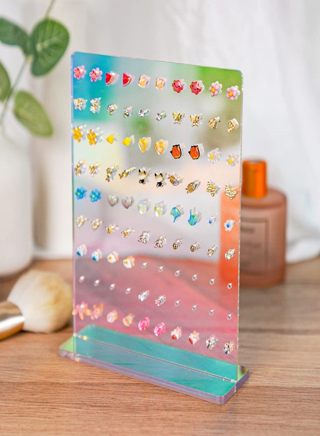 NiHome Acrylic Earring Stand 3PCS, Exquisite Double-Sided Acrylic Earring Organizer with 90 Holes Each - Lightweight and Sturdy Material, Unique Design with Larger Holes for Special Sizes - Image 2