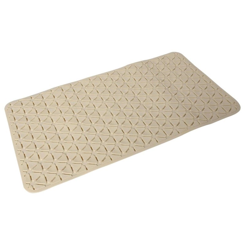 BIRZAR حصيرة استحمام BIRZAR مع أكواب شفط وفتحات تصريف غير قابلة للانزلاق مصنوعة من البلاستيك PVC مطاطية أفضل حصائر للاستحمام للحمامات المشي بيج - Image 1