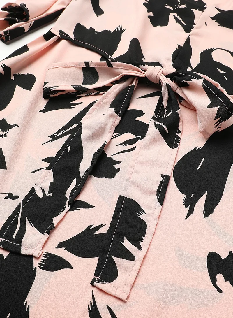 PINACOLADA  Women's Baby Pink Abstract Flora Dress for Women | Best Price UAE