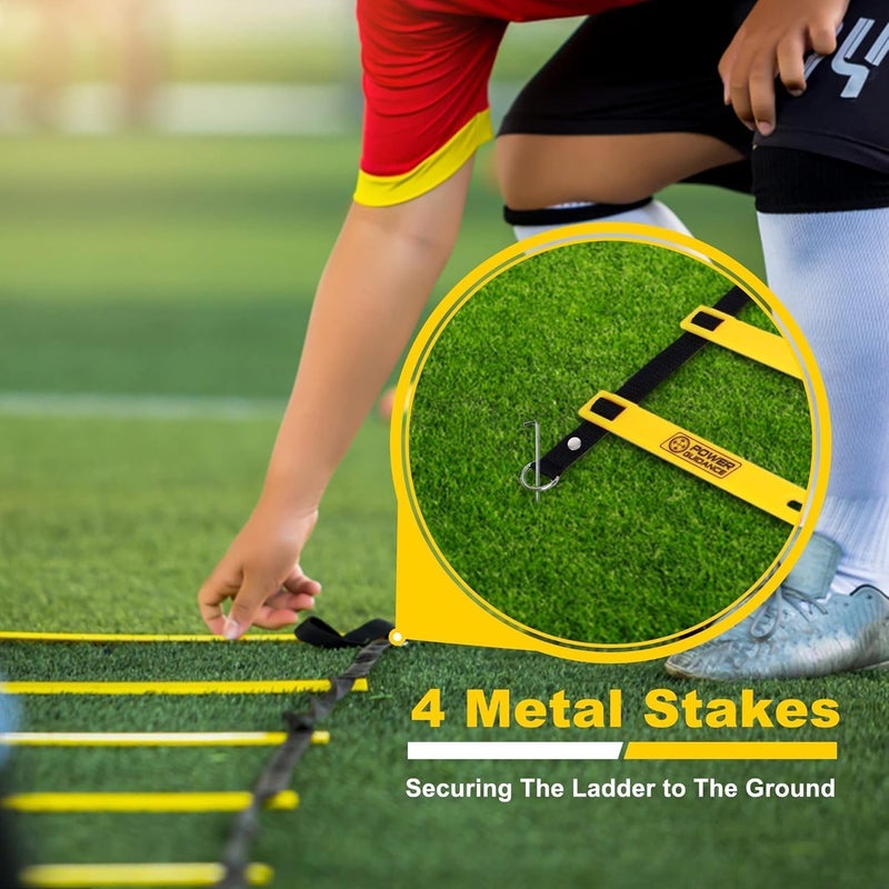 POWER GUIDANCE Agility Ladder (20 Feet) with Cones for Speed Agility Training & Quick Footwork Exercise - Image 5
