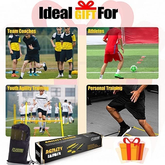 POWER GUIDANCE Agility Ladder (20 Feet) with Cones for Speed Agility Training & Quick Footwork Exercise - Image 2