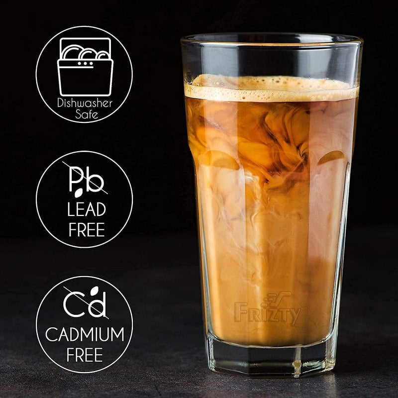 shreenath craft Beer Glass Clear Classic Milkshake Glass Set Water Juice Glass Wheat Beer Glasses Set of 2 350 ml - Image 4