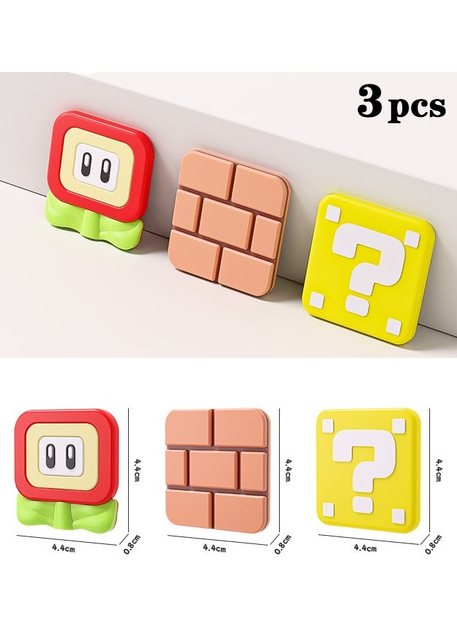 HOMESTAR 3 Pcs Door Stoppers Wall Protector - Shock Soft PVC ,Wall Protectors with Self Adhesive 3M Sticker for Protecting Wall for Home ＆ Office Walls, Doorknobs, Refrigerator Door, Cabinets from Damage - Image 2