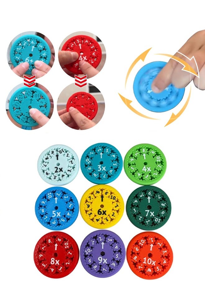 Zeemey Math Fidget Spinner, Math Fact Fidget Spinners, Math Fidget Spinner, Number Fidget Toy Division, Math Learning & Education Toys Game,Fidget Learning Game Toy Relieves Stress (Multiply Or Divide 9pcs) 