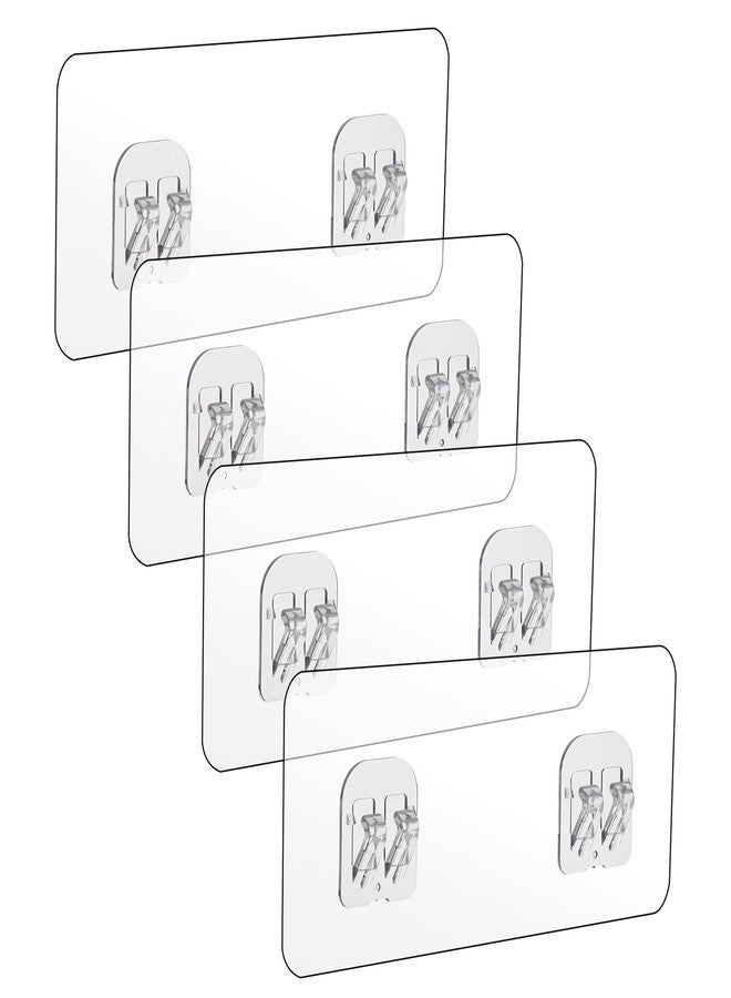 cobee 8 Pcs Shower Caddy Adhesive Replacement, Shower Adhesive Hooks Wall Hooks, Transparent Strong Adhesive Hooks, No Drilling Wall Mount Hooks for Shower Caddy Shelves Rack(4 Pcs Set) - Image 1