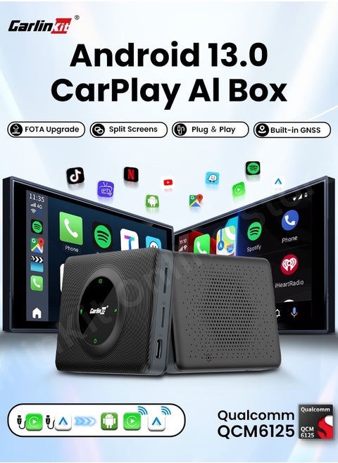 Android 13 Carplay AIBox SM6125 8+128GB Smart Car Android TVBox Wireless Carplay Android Auto Box 4G LTE GPS Tools FOTA Easy Switch