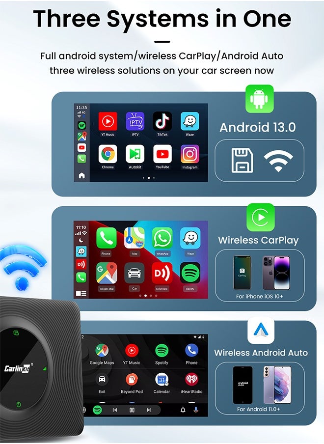 Carlinkit - Android 13 Carplay AIBox SM6125 8+128GB Smart Car Android TVBox Wireless Carplay Android Auto Box 4G LTE GPS Tools FOTA Easy Switch - Image 1