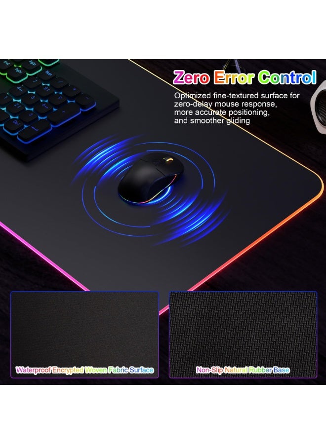 SIGood Wireless Charging Mouse Pad 15W RGB Gaming Mousepad Waterproof Desk Mat with Phone Holder 31.4''x11.8'' Extra Large Desk Pad Non-Slip Base Computer Keyboard Mat for PC Laptop, Black - Image 5