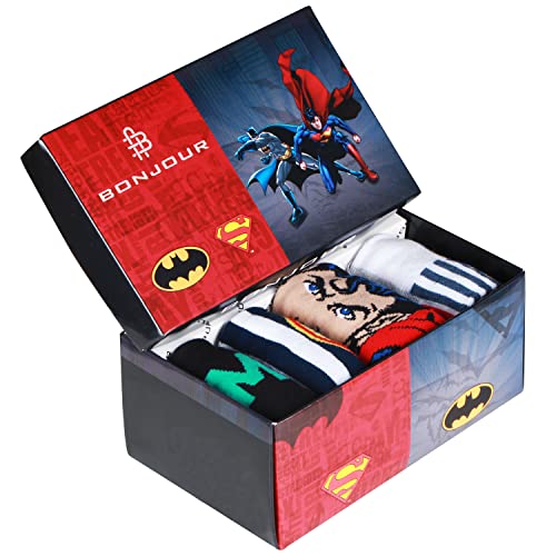 Bonjour Superman Batman Ankle Socks for Kids (9-12 Years) - Pack of 4 - Image 5
