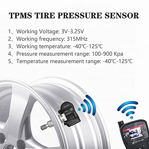 AdvanEX Tire Pressure Sensor 315Mhz,Tire Pressure Monitoring System Sensor Compatible with Hyundai Accent Sonata 2010-2014; Kia Forte Soul Optima 2010-2013 Replace OE 52933-2M000 529331M000 - Image 3