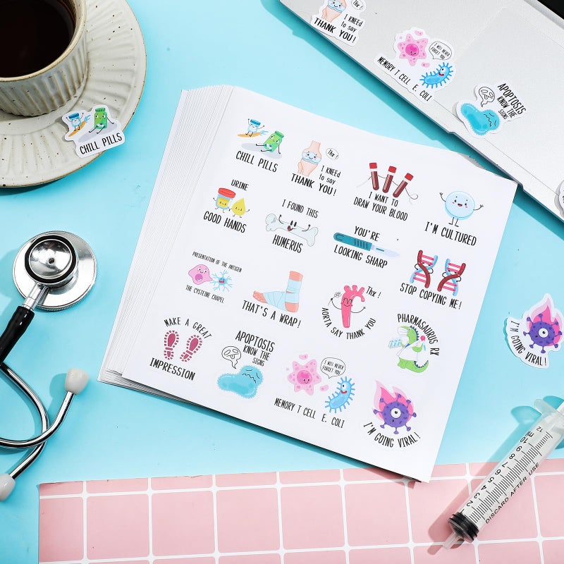 Outus 400 Pcs Nursing Stickers Funny Pun Nurse Stickers Medical Themed Decals Nursing Student Decals Nurse Accessories for Water Bottles Laptop Envelopes Phone Nurses Week Supplies(Vibrant) - Image 4