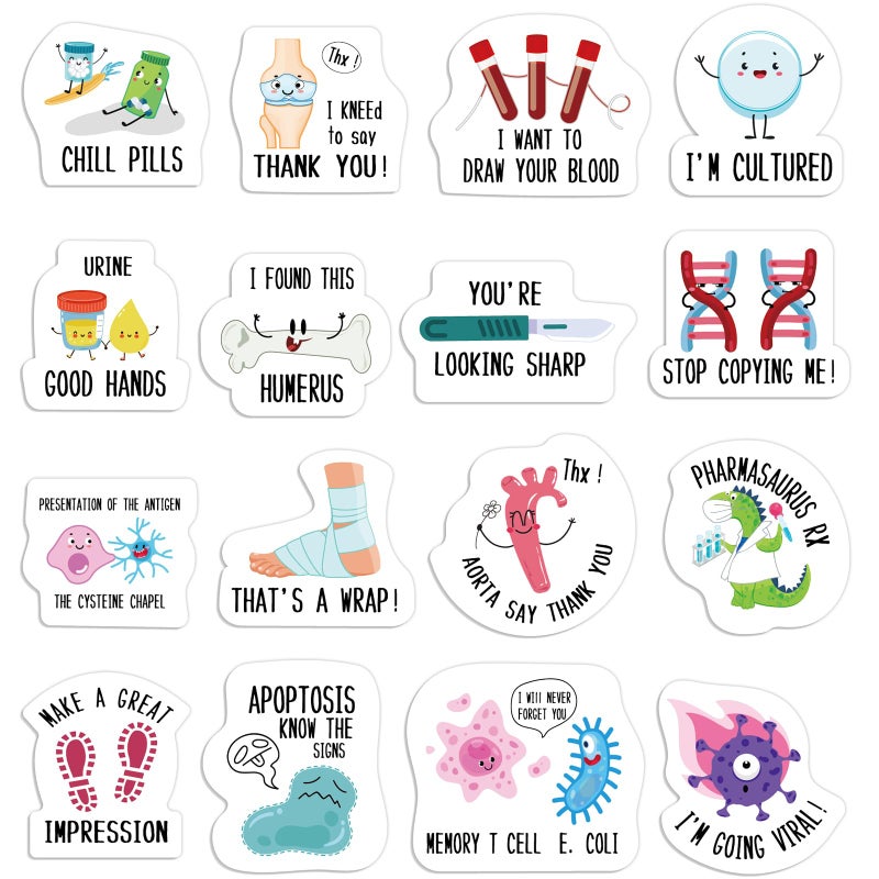 Outus 400 Pcs Nursing Stickers Funny Pun Nurse Stickers Medical Themed Decals Nursing Student Decals Nurse Accessories for Water Bottles Laptop Envelopes Phone Nurses Week Supplies(Vibrant) - Image 1