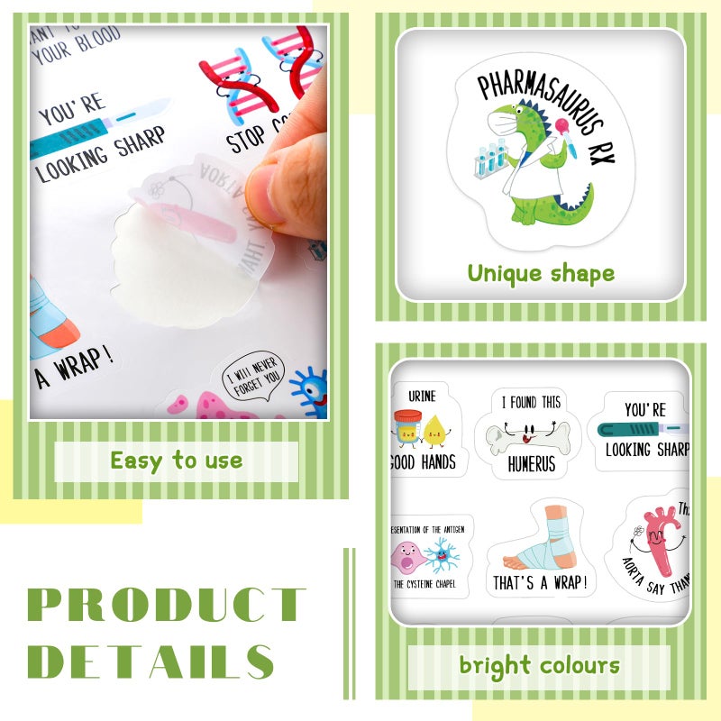 Outus 400 Pcs Nursing Stickers Funny Pun Nurse Stickers Medical Themed Decals Nursing Student Decals Nurse Accessories for Water Bottles Laptop Envelopes Phone Nurses Week Supplies(Vibrant) - Image 3
