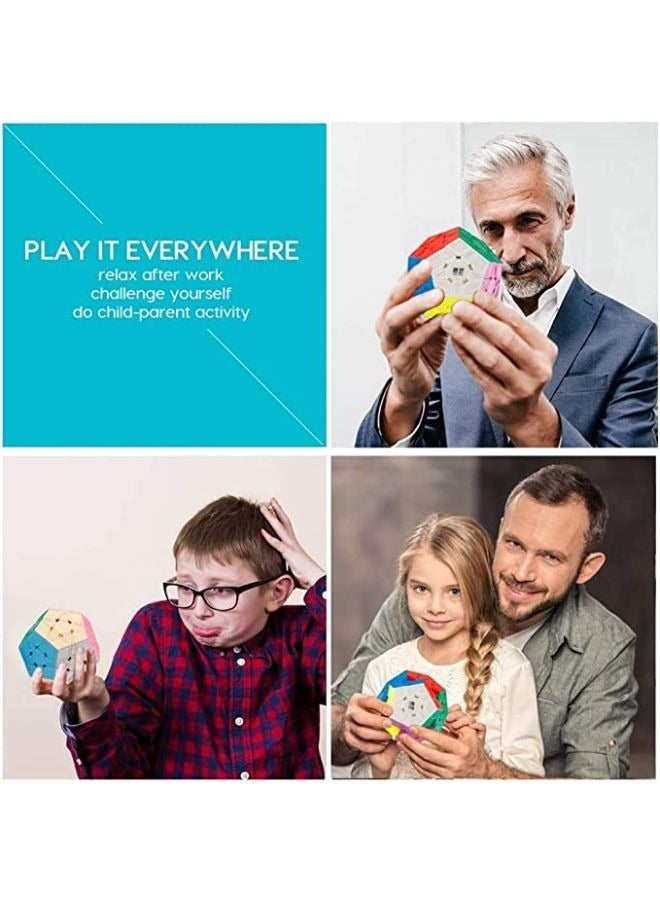 Megaminx Cube Sculpted Stickerless Pentagonal Speed Cube Puzzle Toy for Brain Teaser - Image 2