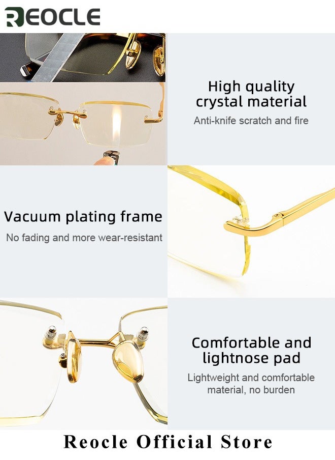 REOCLE - Reading Glasses Metal Spring Hinged Full Frame Reading Glasses Readers with Metal Frame & Clear Vision - Image 1