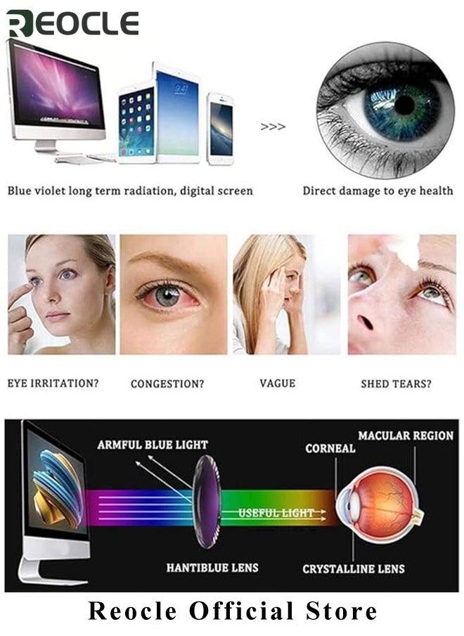 REOCLE - Reading Glasses Metal Spring Hinged Full Frame Reading Glasses Readers with Metal Frame & Clear Vision - Image 1