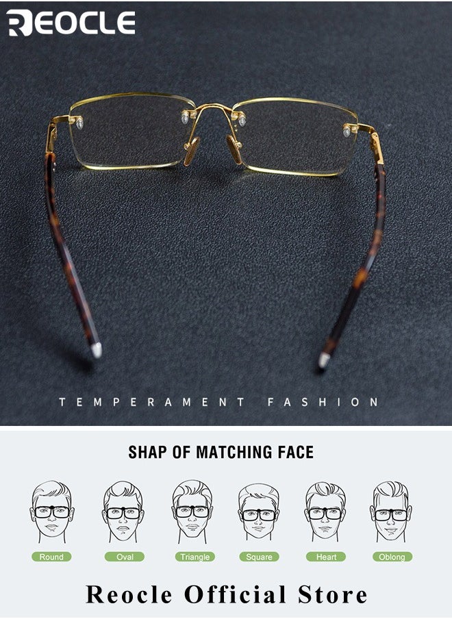 REOCLE - Reading Glasses Metal Spring Hinged Full Frame Reading Glasses Readers with Metal Frame & Clear Vision - Image 1