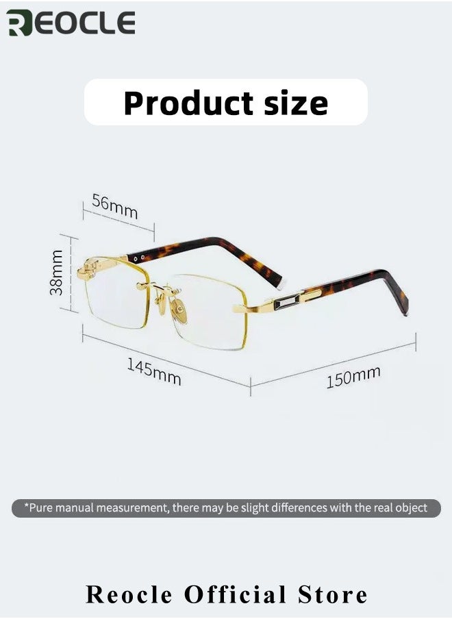 REOCLE - Reading Glasses Metal Spring Hinged Full Frame Reading Glasses Readers with Metal Frame & Clear Vision - Image 1