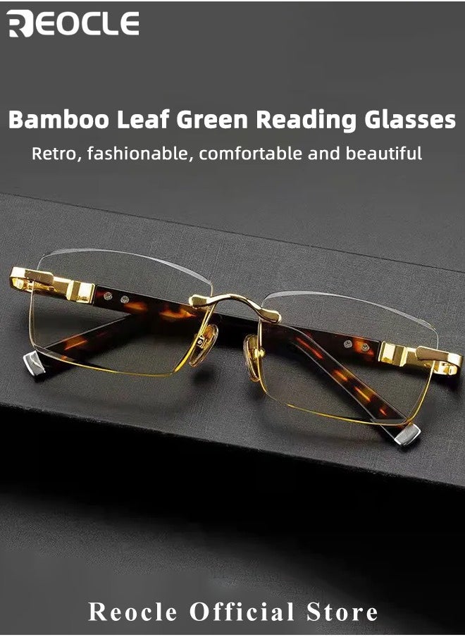 REOCLE - Reading Glasses Metal Spring Hinged Full Frame Reading Glasses Readers with Metal Frame & Clear Vision - Image 1