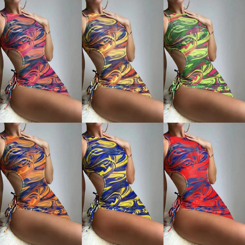 2025 New Three-Piece Set With Cut Out Straps And Drawstrings Three-Piece Swimsuit Bikini Bikini - Image 2