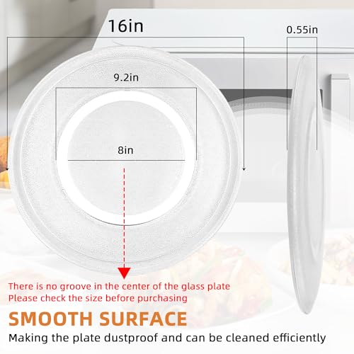 Fetechmate 16 inch Microwave Glass Plate WB49X10189 Glass Turntable Plate Compatible with G.E Microwave Replace WB27X43590 WB49X10166 AP4345996 JES2051DN2WW JES2051DN1BB PEB2060DM1CC by Fetechmate - Image 2