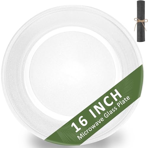 Fetechmate 16 inch Microwave Glass Plate WB49X10189 Glass Turntable Plate Compatible with G.E Microwave Replace WB27X43590 WB49X10166 AP4345996 JES2051DN2WW JES2051DN1BB PEB2060DM1CC by Fetechmate - Image 1