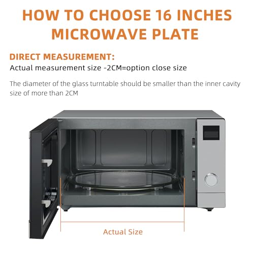 Fetechmate 16 inch Microwave Glass Plate WB49X10189 Glass Turntable Plate Compatible with G.E Microwave Replace WB27X43590 WB49X10166 AP4345996 JES2051DN2WW JES2051DN1BB PEB2060DM1CC by Fetechmate - Image 5