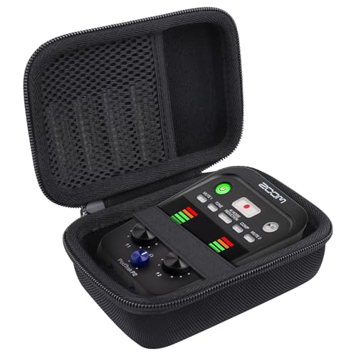 co2CREA Hard Travel Case for Zoom PodTrak P2 Podcast Recorder Shockproof Protective Storage Bag with Hand Strap and Mesh Pocket - Image 3