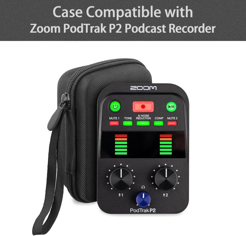 co2CREA Hard Storage Carry Travel Case for Zoom PodTrak P2 Podcast Recorder - Image 3