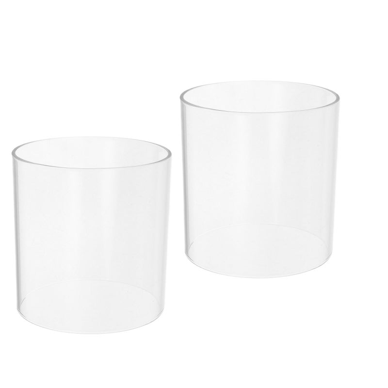 2pcs Glass Candle Shade: Open Ended Candle Holder Tube - Cylinder Lamp Shade Candlestick - Bottomless Chimney Tube Cover - Image 1