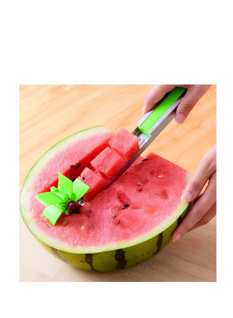 نيبمينينت Watermelon Cubes Slicer, Windmill Cutter Stainless Steel Slicer Knife, New Kitchen Gadgets Cutter, Fruit Vegetable Tools - Image 1