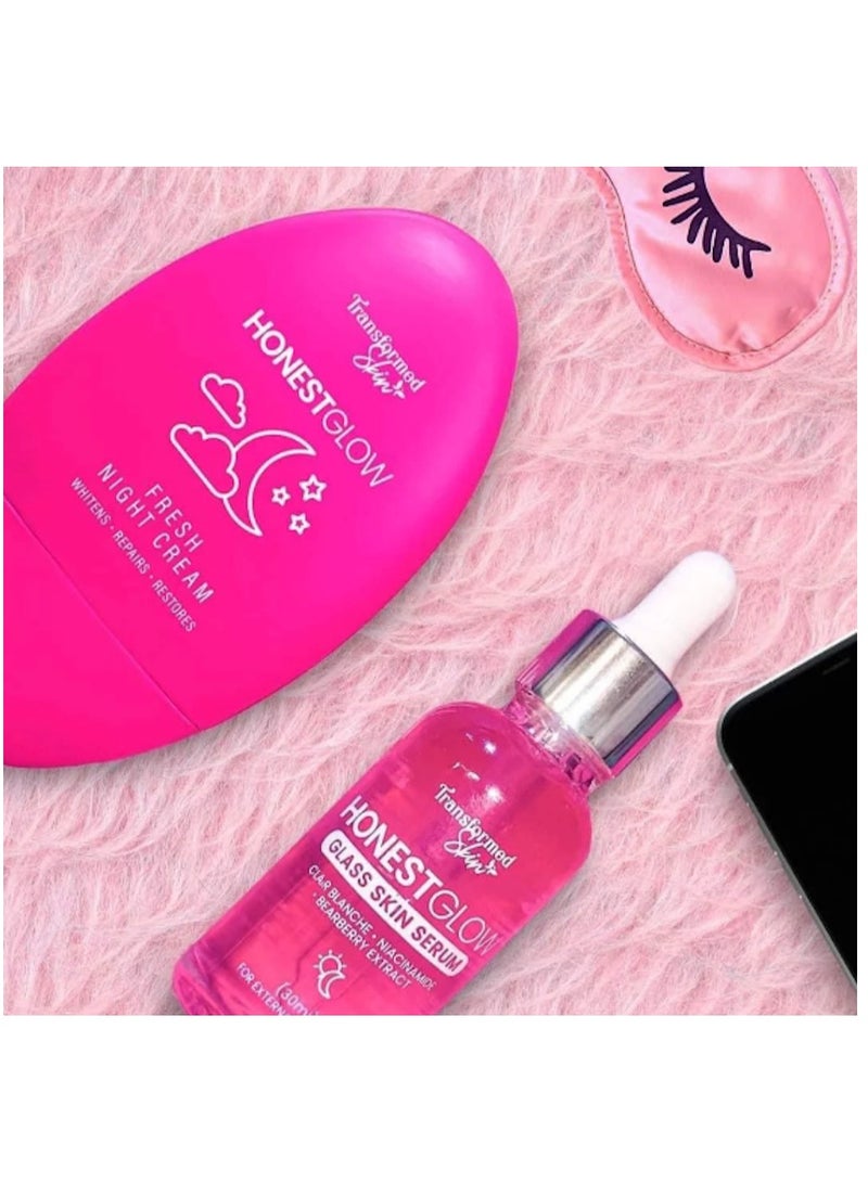 Transformed Skin HonestGlow Fresh Night Cream & Glass Skin Serum - Image 2