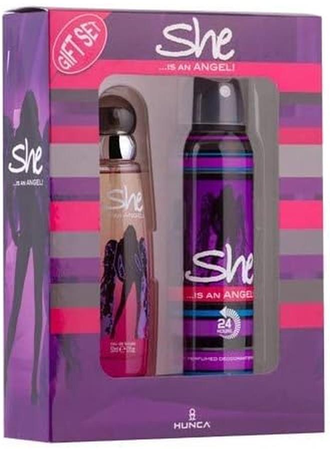 شي مجموعة هدايا إيز آنجل عطر 50 مل بالإضافة إلى مزيل عرق 150 مل مجموعة هدايا إز آنجل 50 مل بالإضافة إلى مزيل عرق 150 مل للنساء - Image 4