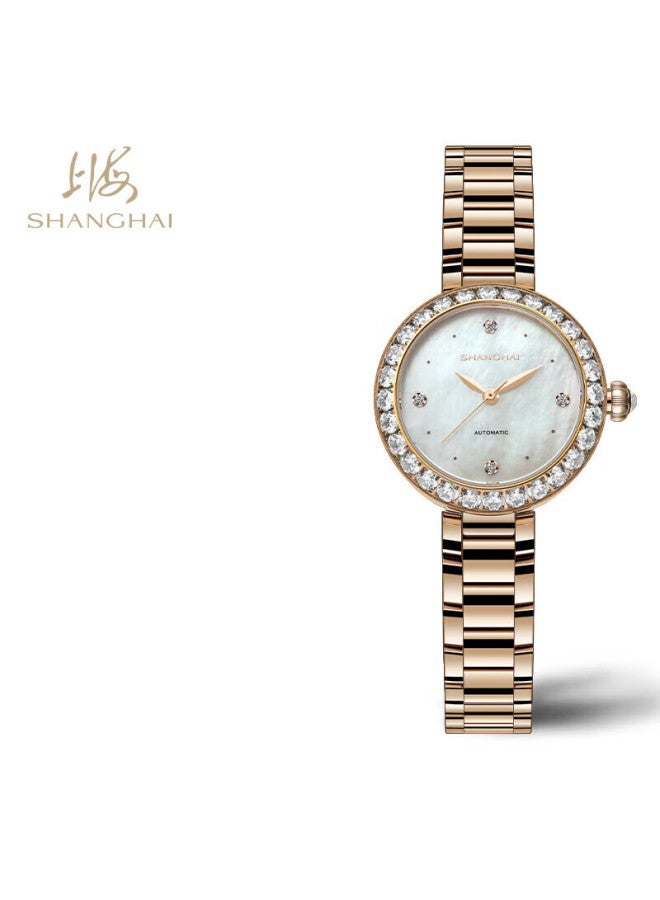 Shanghai Women's Watch Metropolitan Series Exquisite Ladies Automatic Mechanical Watch Diamond Bezel White Dial Women's Day Gift - Image 2