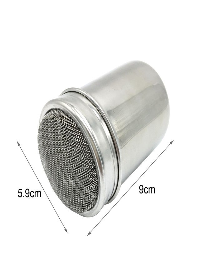 Lofekea Stainless Steel Powder Shakers Coffee Cocoa Cinnamon Shaker Cans Mesh Duster with 16PCS Stainless Steel Barista Coffee Decorating Stencils Template for Latte Cappuccino, Cupcake Stencils - Image 5