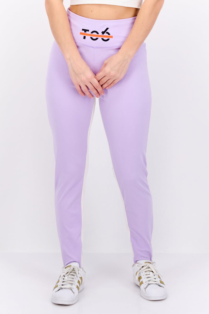 TRIBE OF 6 Women Sportswear Fit Training Leggings, Purple  - Image 1