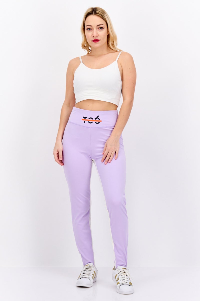 TRIBE OF 6 Women Sportswear Fit Training Leggings, Purple  - Image 4