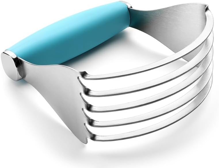 Spring Chef XL Stainless Steel Pastry Cutter Tool for Baking - Heavy Duty Dough Blender - Butter & Dough Cutter Tool with Sharp Blades - Pastry Blender for Easy Mixing - Dishwasher Safe - Aqua Sky - Image 1