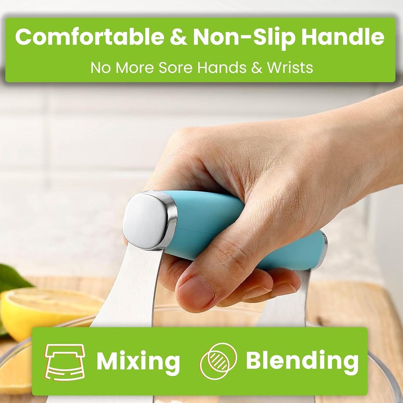 Spring Chef XL Stainless Steel Pastry Cutter Tool for Baking - Heavy Duty Dough Blender - Butter & Dough Cutter Tool with Sharp Blades - Pastry Blender for Easy Mixing - Dishwasher Safe - Aqua Sky - Image 4